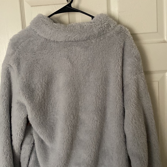 Gray Victoria Secret Teddy zip up - Picture 3 of 3